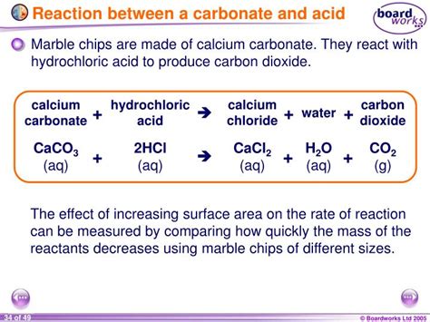 carbonic acid and calcium carbonate reaction